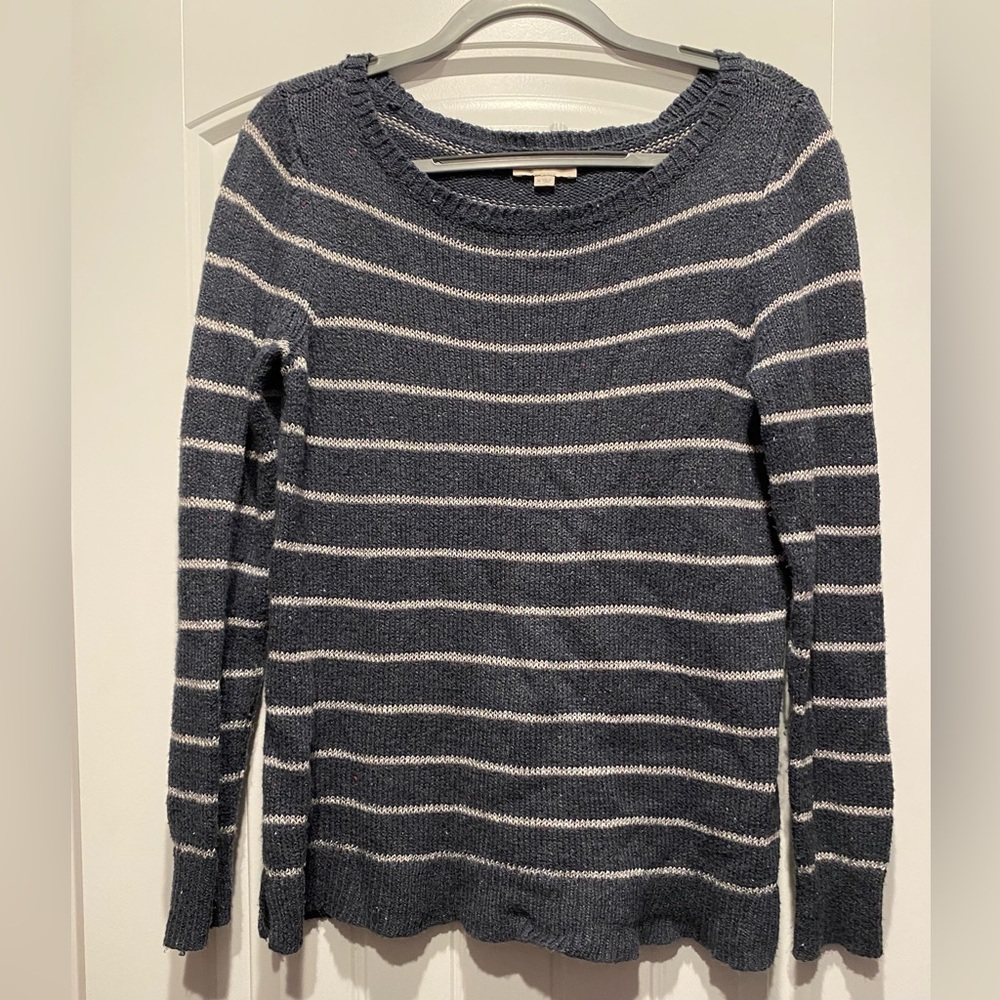 Loft Blue striped speckled sweater